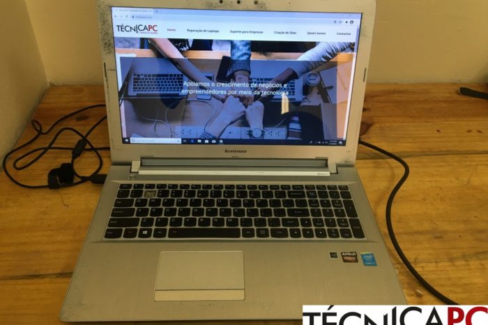Lenovo Z51-70 tem as braçadeiras e anilhas partidas e o sistema operativo danificado